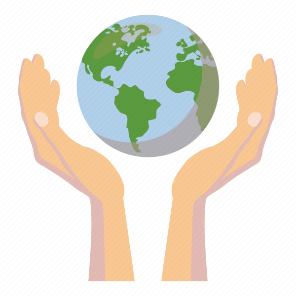 Значок земля в руках