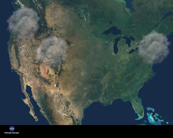 Карта США со спутника