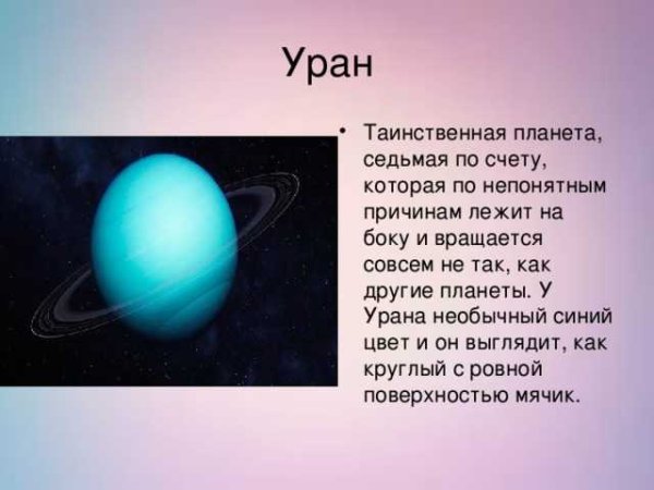 Уран Планета солнечной системы для детей