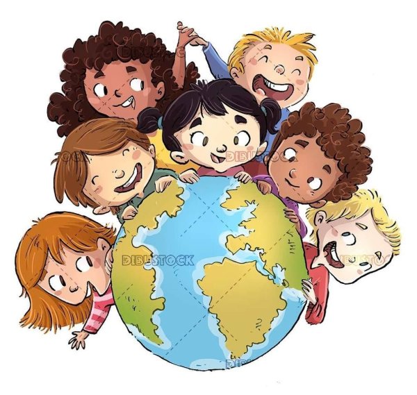 Дети вокруг планеты рисование