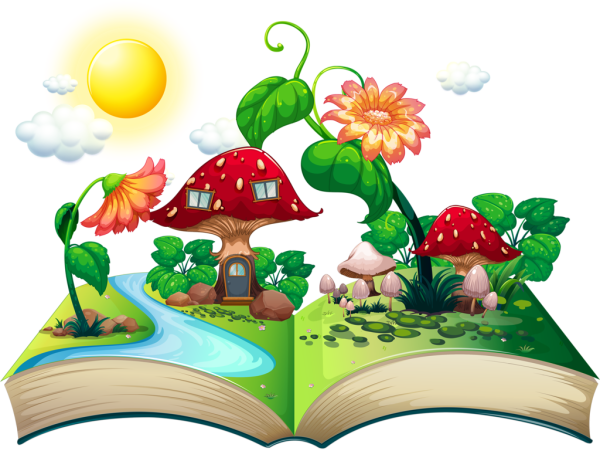 Сказочная книга на прозрачном фоне