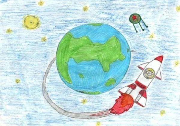 Рисование на тему космос Планета земля