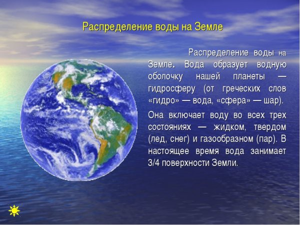 Гидросфера водная оболочка земли карта