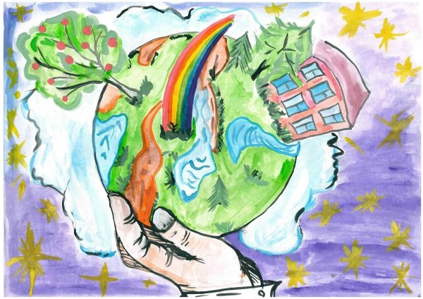 Экологический рисунок карандашом