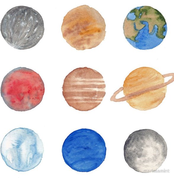 Планеты рисовать красками