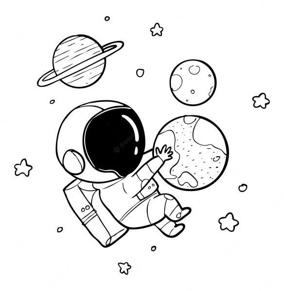 Космос рисунок карандашом