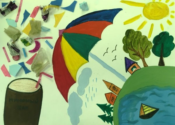 Аппликация на тему дети против мусора