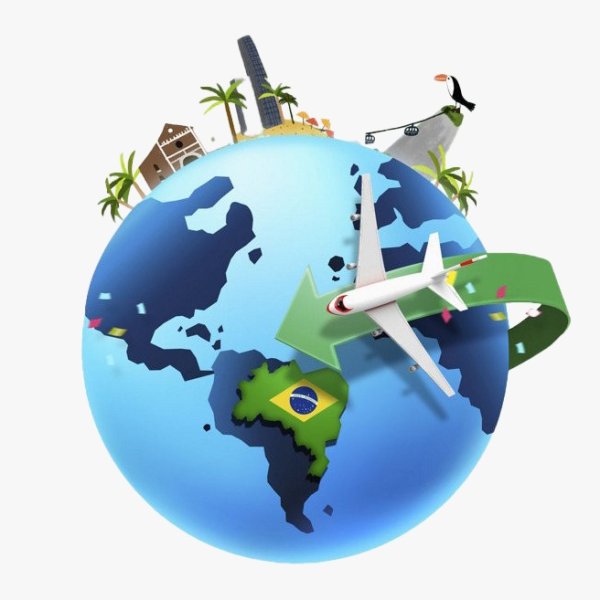 Земной шар с самолетом