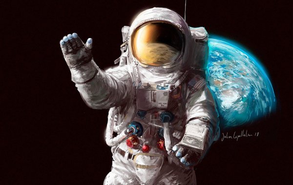 Космонавт в скафандре арт