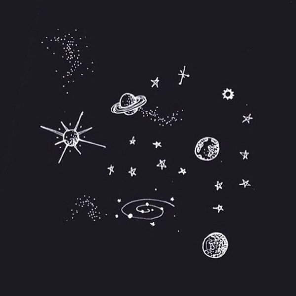 Космос на черном фоне рисунок