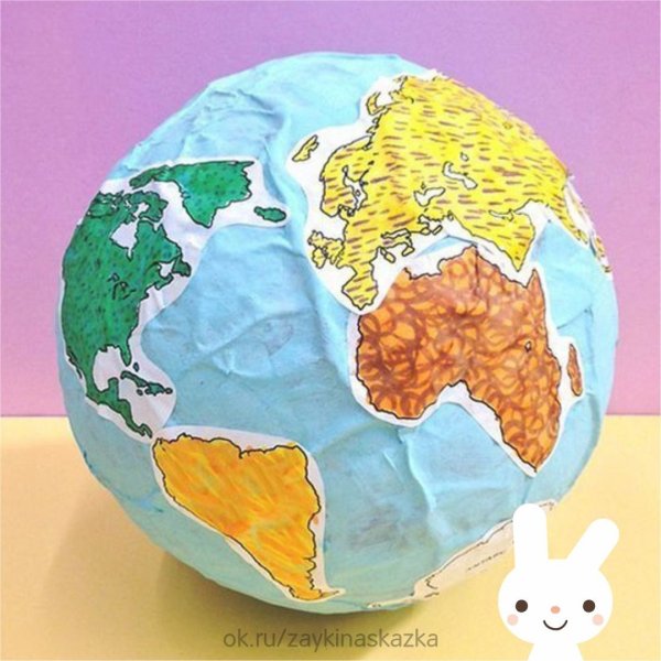 Макет земли из пластилина
