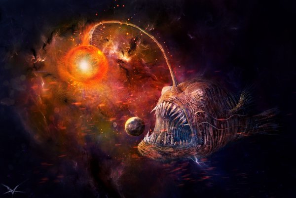 Рыбы в космосе арт