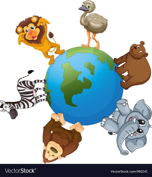 Земной шар с животными