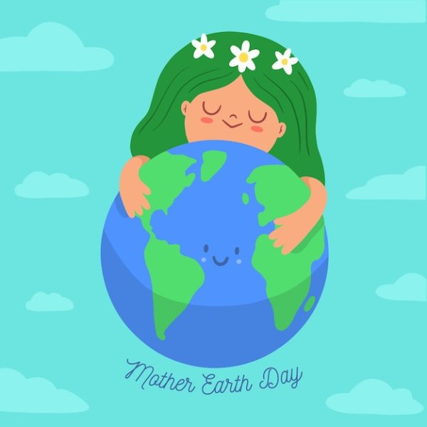 Девочка обнимает планету