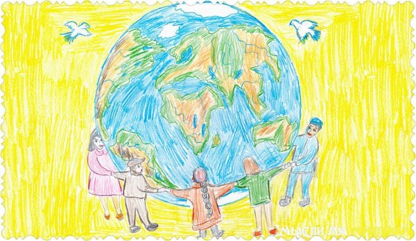 Мир на планете счастливы дети рисунки