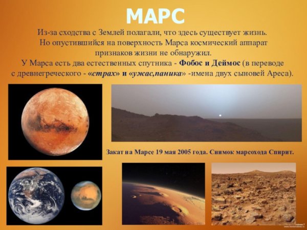Планета Марс 5 класс география