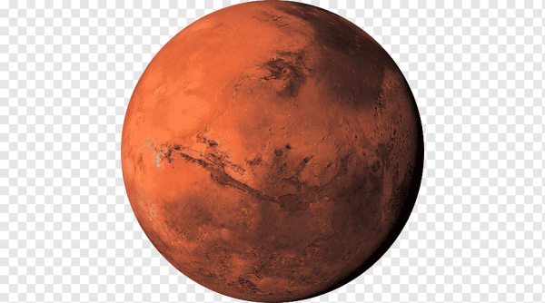 Планета Марс на белом фоне