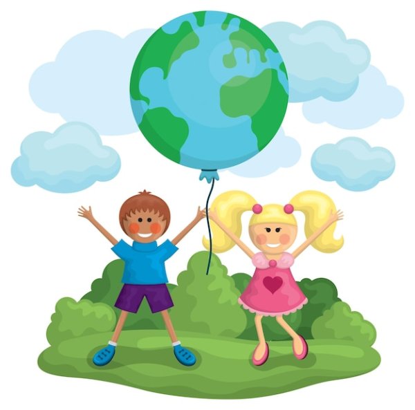 Ребенок играет с земным шаром