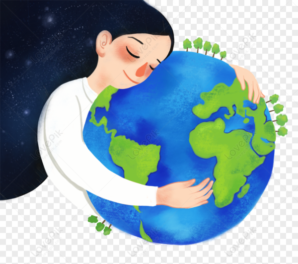 Ребенок обнимает земной шар