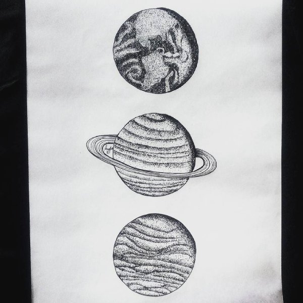 Планеты чёрной ручкой