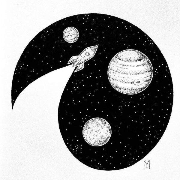 Рисунки для срисовки Луна