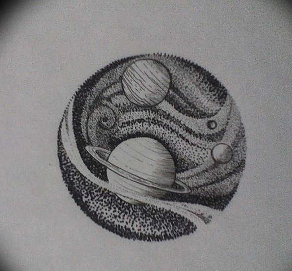 Тату планеты Графика