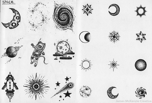 Тату планеты эскизы