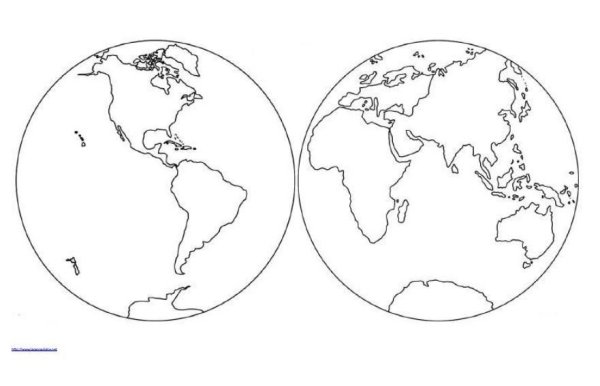 Map Continents Oceans blank