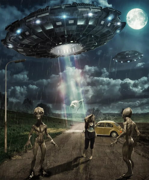 Летающая тарелка с пришельцами