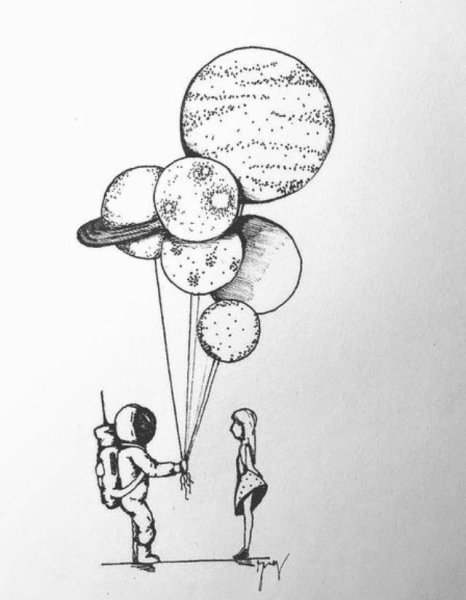 Воздушные шары карандашом