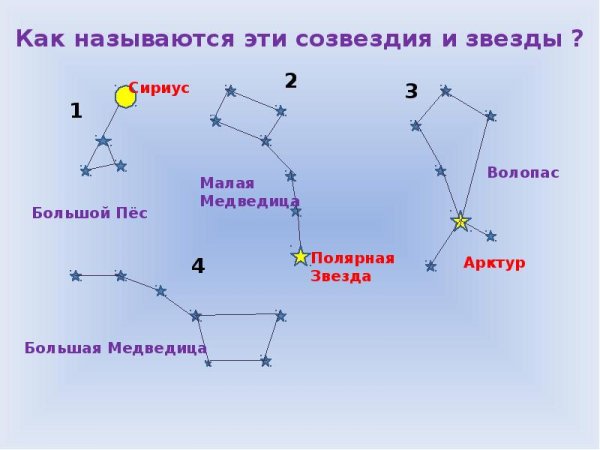 Малая Медведица Полярная звезда и Сириус