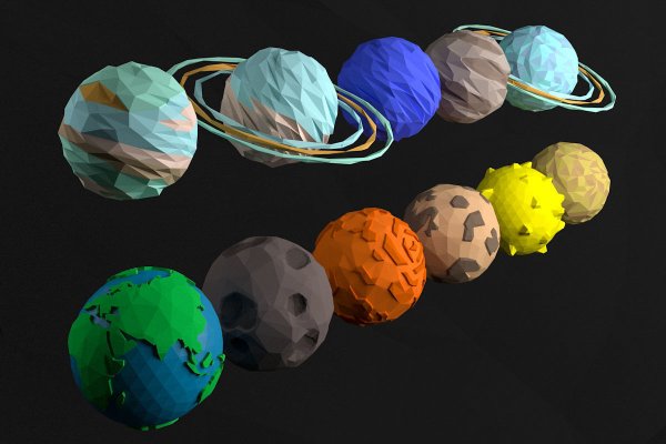 3d модель планеты Low Poly
