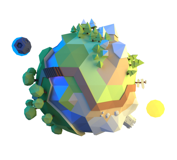 3д Планета Low Poly