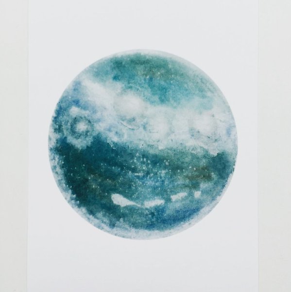 Луна акварелью