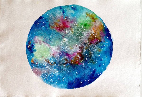 Космос акварель и соль