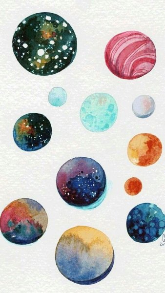 Планеты гуашью