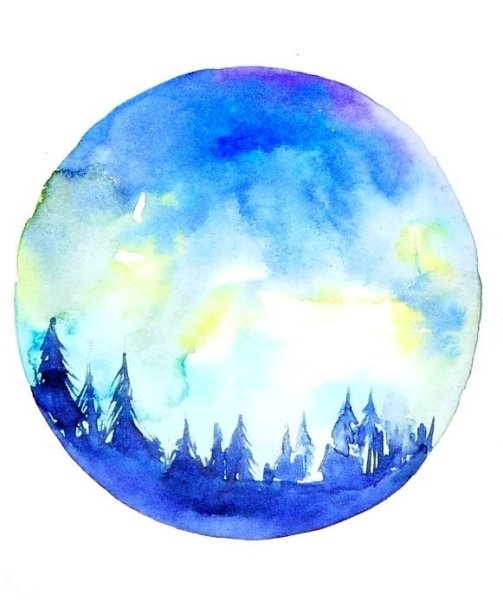 Планеты рисунок акварелью