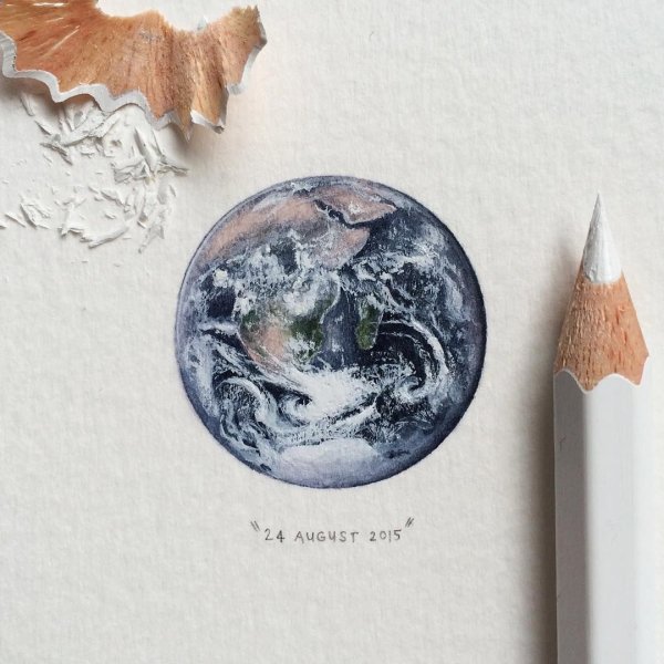 Планета земля акварелью