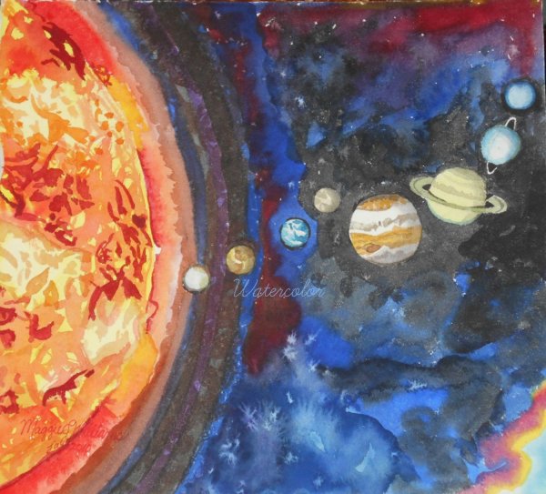 Космос красками для детей