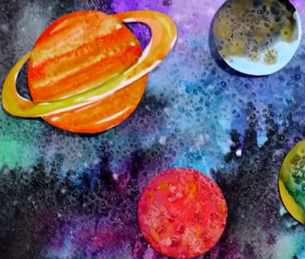 Космос акварель и соль