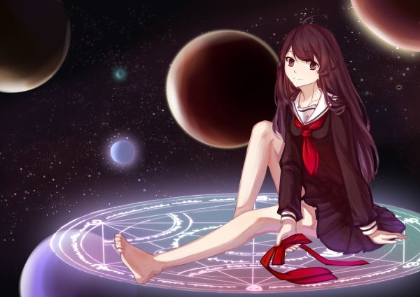 Аниме девочка космос