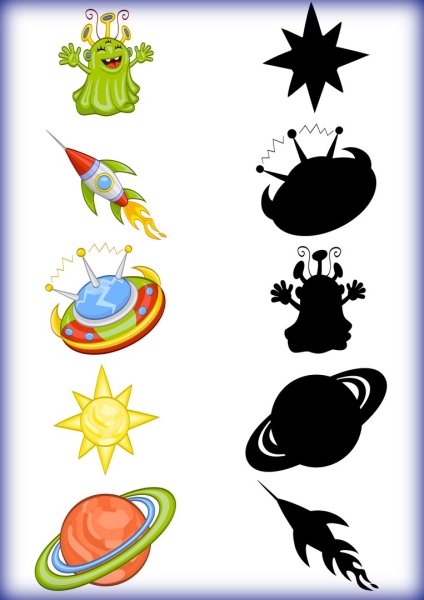 Задание тень космос для детей