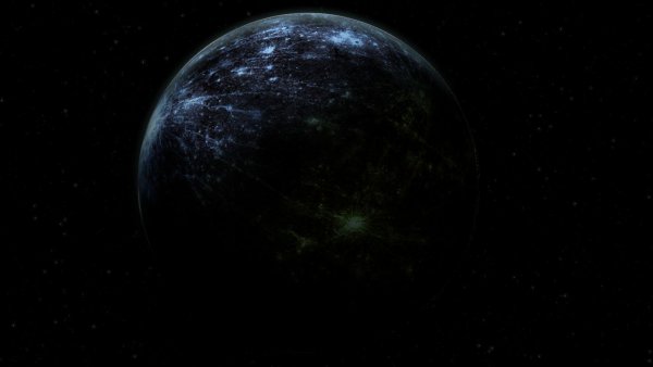 Планета на черном фоне
