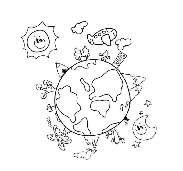 Планета земля раскраска