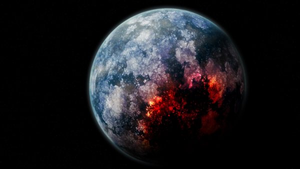 Красивая Планета на черном фоне