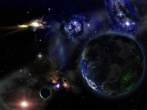 Черная Планета в космосе