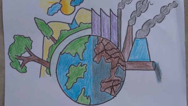 Загрязнение природы рисунок