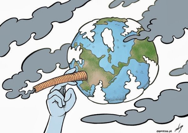 Карикатура загрязнения воздуха