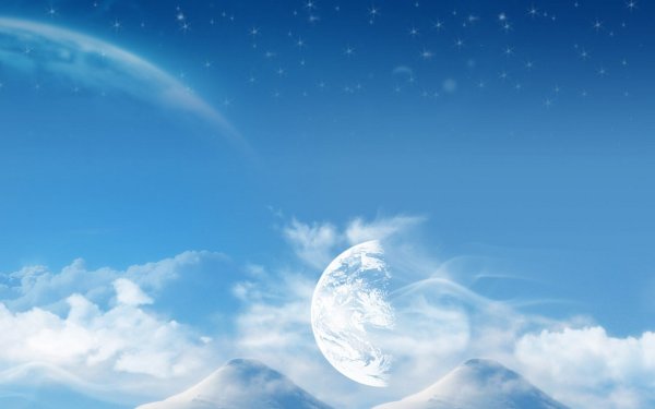 Голубое небо космос
