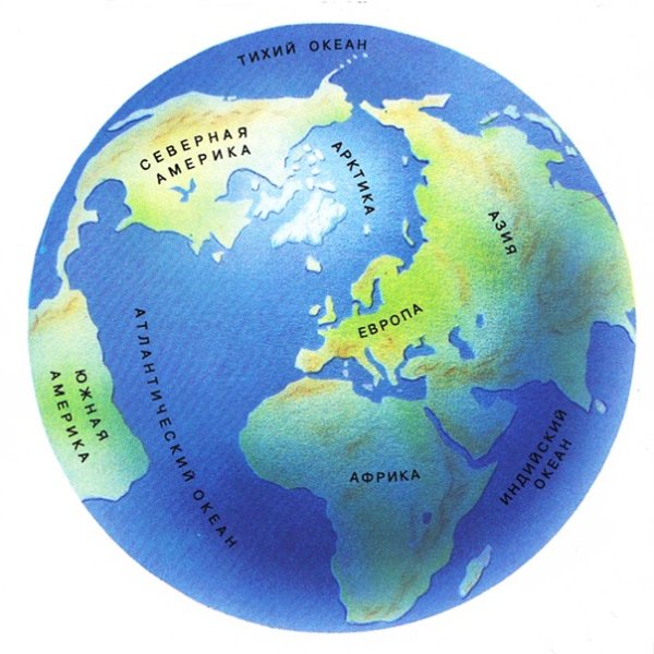 Океаны на глобусе